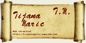 Tijana Marić vizit kartica